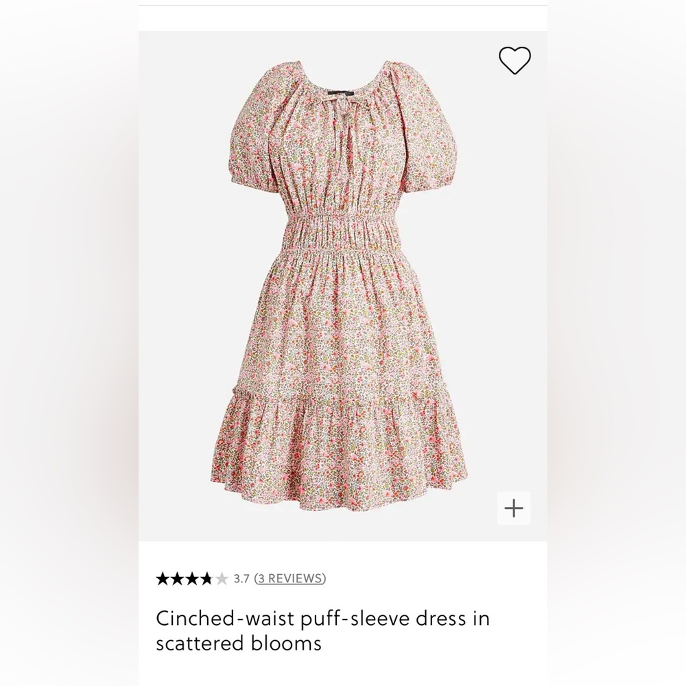 New With Tag Floral Cinch Waist Dress J Crew Size Medium